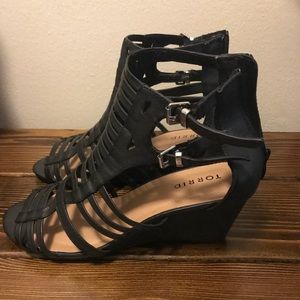 Torrid Caged Wedge Sandals black